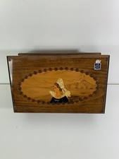 Ancienne boîte en bois bretonne signée Faite A La Main Impeccable 28cm*17