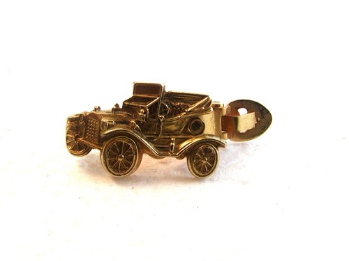 Vintage gold tone jalopy - gold, car