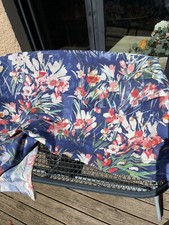 Coupon tissu floral Marignan 1990 toile 140 x 84 cm + 170 x 63 cm