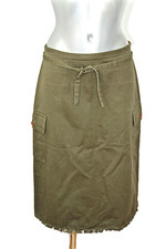 ISABEL MARANT luxueuse jupe à franges en coton kaki taille 38 fr 10 uk 6 usa