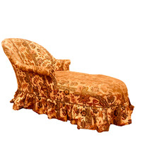 banquette de repos Napoléon III piétement en acajou peint . XIX siècle .