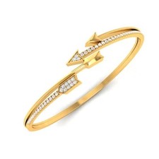 1.05ct Naturel Diamant Rond 14k Solide Jaune or Mariage Anniversaire Bracelet