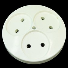 Vieux 3er Distributeur Multiprise Canette Prise Bloc Multiprises Blanc