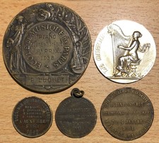 Musique : 5 médailles bronze ou autre alliage cuivreux