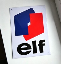 Automobile Elf Carburant plaque pub tolée (Age d'Or de l'Automobile) Garage