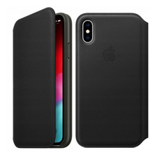 Original Apple Cuir Folio Étui Portefeuille pour IPHONE X - MQRV2ZM/A - Noir