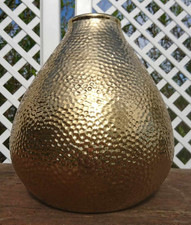 Grand vase ovale doré en