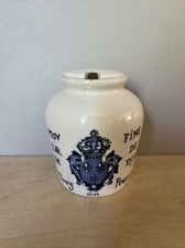 Ancien Pot à Moutarde De Dijon Vintage avec Couvercle Digoin Sarreguemines  Bleu