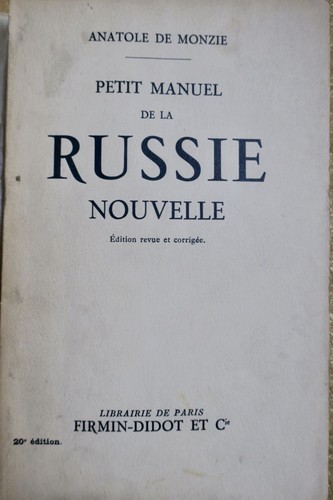 Russie monzie petit manuel - monzie,