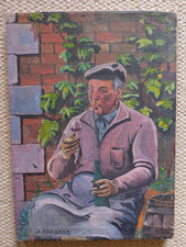 A.CHABAUD TABLEAU HUILE SUR TOILE  VIGNERON /VIN