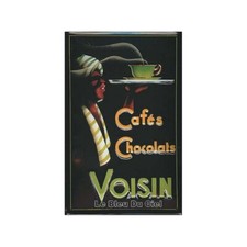 Plaque métal publicitaire 20x30cm bombée en relief :  Cafés Chocolats VOISIN