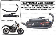 Pour Triumph Speed, "Silencieux d'échappement Scrambler 400x Stallion noir sy...