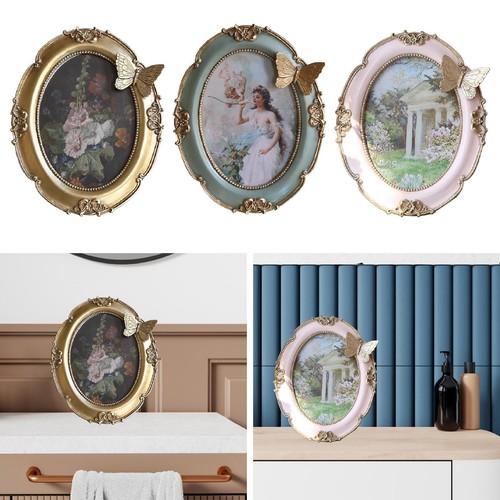 Cadre photo ovale vintage - vintage, en