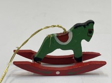 Figurine de collection Erzgebirge figurine en bois cheval à bascule 5 cm....