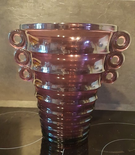 Vase violet art déco - vase,