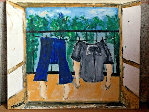 Tableau ancien 1980 - art, brut
