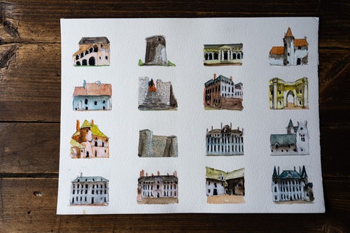 Peinture aquarelle vintage