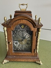 Superbe Pendule table horloge Warmink Wuba phases de la lune Noyer Très bon état