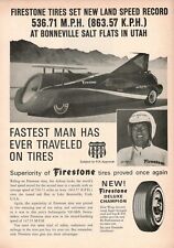 Pneus Firestone Pneumatique Art Arfons 1964 Publicité' New Land Speed Record