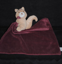 ?Doudou plat mouchoir couverture Ecureuil Bébé BEBE DOUCEUR beige prune