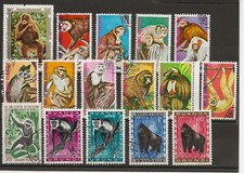 SINGES D'AFRIQUE - LOT DE TIMBRES
