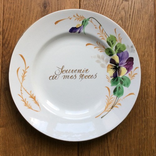 Assiette fleurs pensée - assiette, de