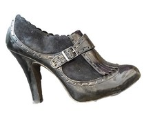 Très Belle Escarpins  Cuir Vernis Daim Ash 39 Tbe Authentique