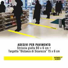 Bande Adhésive Panneaux de Signalisation Distanciation Sociale pour Sol, Jaune