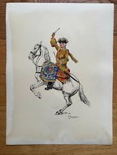 Grande planche Pierre Benigni Timbalier des Gendarmes  1724  Uniformologie