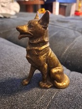 Ancienne Sculpture Animalière Forme Chien Bronze Art Nouveau Deco 