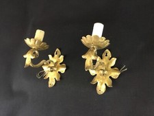 Paire d'appliques anciennes en fer forgé doré