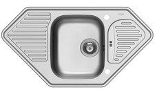 Évier D'Angle Medusa Encastré 95x50cm Evier de Cuisine Inox avec Support