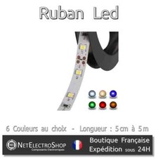 Ruban Led SMD 3528 - 60 leds / m - 12V - IP20 - 6 couleurs au choix - 5 cm à 5 m
