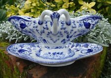 Faïence de CREIL & MONTEREAU saucière FLORA couleurs VIVES aucune TACHE en T.B.E