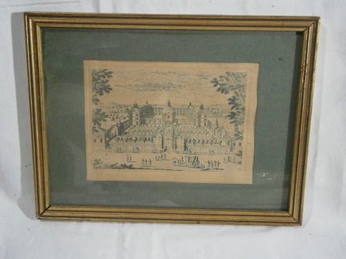 Ancienne gravure sous - sous, verre