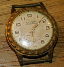 vintage ancienne MONTRE mecanique CLYDA ancre 15 rubis DOREE mecanisme