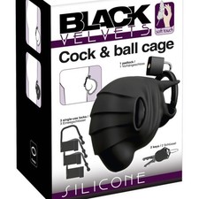 Cage de Chasteté Homme Silicone Noir BDSM Fétichisme Soumission Sextoys Pénis FR