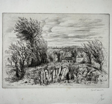 Carriere Paysage JEAN FRELAUT Gravure EAU FORTE 6/30 1942