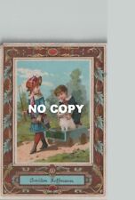 1887 Calendrier-Chromo AMIDON HOFFMANN - Scène enfantine : PROMENADE DU CHAT