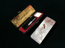 Y1005 / Ensemble De Tampons Et De Boîtes INKAN HANKO / Vintage Japonais