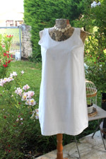 Ancienne chemise de jour en coton blanc, idéale pour les nuits d’été / 1980623