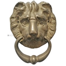 Heurtoir Lion Anneau De Frappe En Laiton Ancien 15Cm
