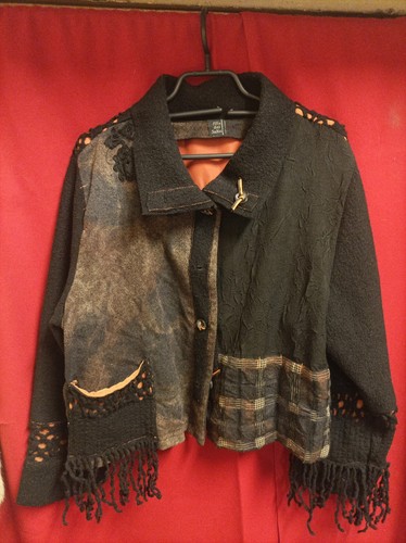Veste bohème patchwork - , noire