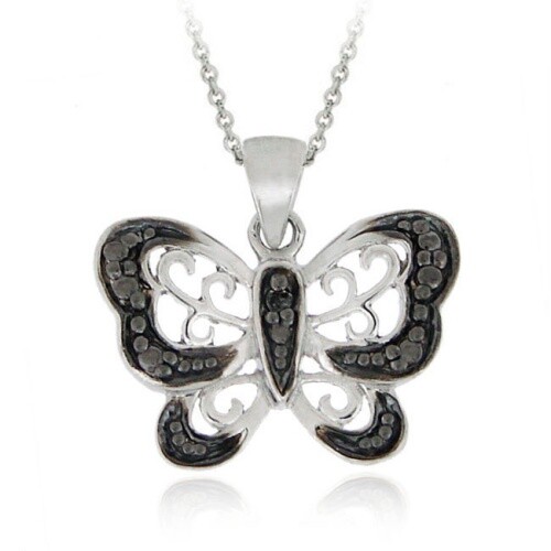 925 argent diamant noir accent - 925,