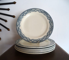 6 assiettes plates faience TERRE DE FER de Salins modele DIRECTOIRE- Ø 25 cm