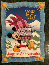 MICKEY DISNEY ANNIVERSAIRE NEIGE MONTAGNE HUMOUR carte postale postcard