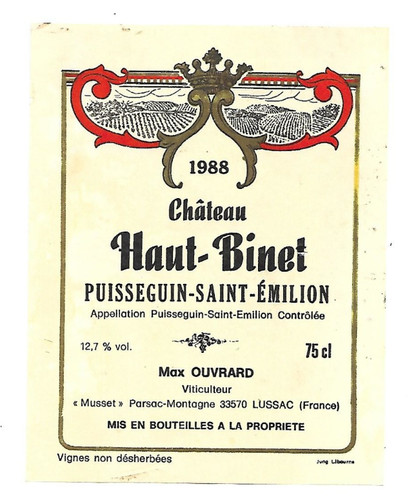 Etiquette vin puisseguin - etiquette,