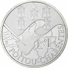 France, 10 euros, Euros des régions, Poitou-Charente, 2010, Paris, argent