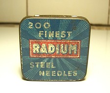 Rare Ad Gramophone Needles Tin RADIUM 1940 Phono Pick-Up Nadeldose #9