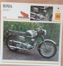 Carte moto HONDA 300 CB 77 collection Atlas motorbike